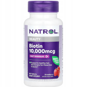Natrol Biotin 10,000 mcg Fast Dissolve, Strawberry - 60 Tablets