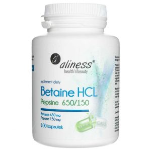 Aliness Betaine HCL, Pepsin 650 / 150 mg - 100 Capsules