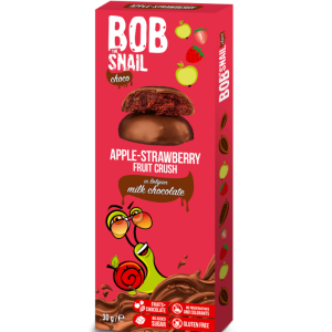 Bob Snail Choco Apple and Strawberry Snack in Dark Chocolate - 30 g