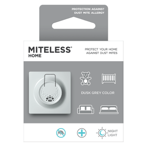 Miteless Home Ultrasonic Mite Protection for Your Home - Grey