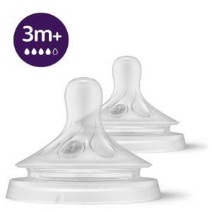 Philips Avent Responsive Natural Soother with Fast Flow - 2 Pieces