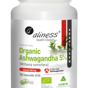 Allines Organic Ashwagandha 5% KSM-66 200 mg - 100 Capsules