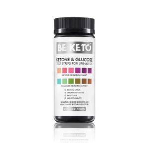 BeKeto Ketone & Glucose Test Strips for Urinalysis - 100 Pieces